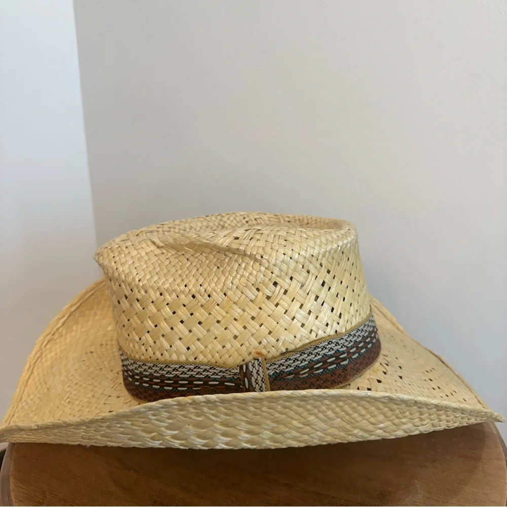 Resistol Stagecoach Western Cowboy Hat 6 3/4 Self Conforming Straw Tan USA Texas - Picture 2 of 16